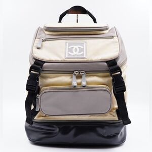 CHANEL Cream and Gray Backpack